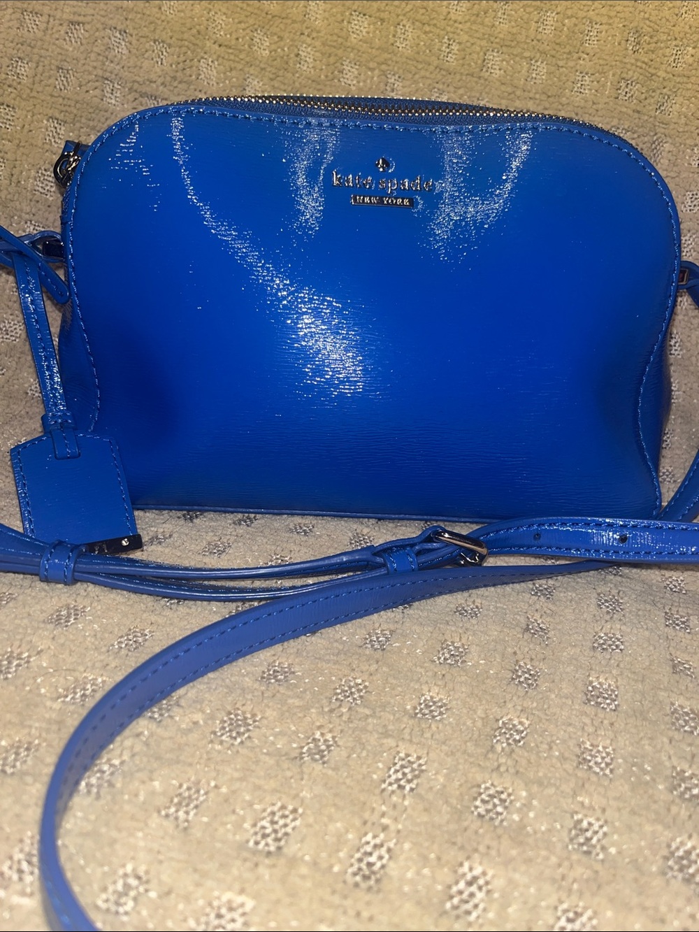 kate spade Patent Cobalt Blue Dome Crossbody